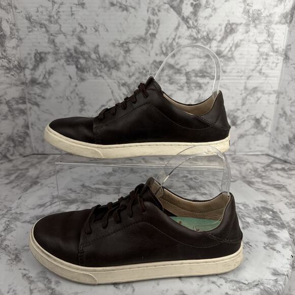 Olukai Women's Pehuea Li Ili Brown Leather Convertible Sneaker Size US8 / EU38 - Picture 4 of 10